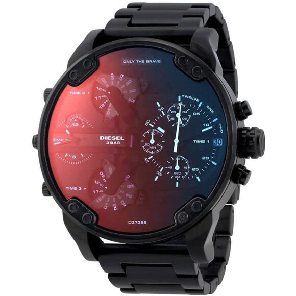 DIESEL DZ7395  BLACK CHRONOGRAPH DIAL BLACK STAINLESS STEEL BRACELET MENS WATCH - Picture 1 of 3
